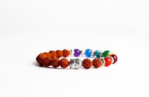 7 Chakra x Rudraksha Bands - Free Size Bracelet - Image 2