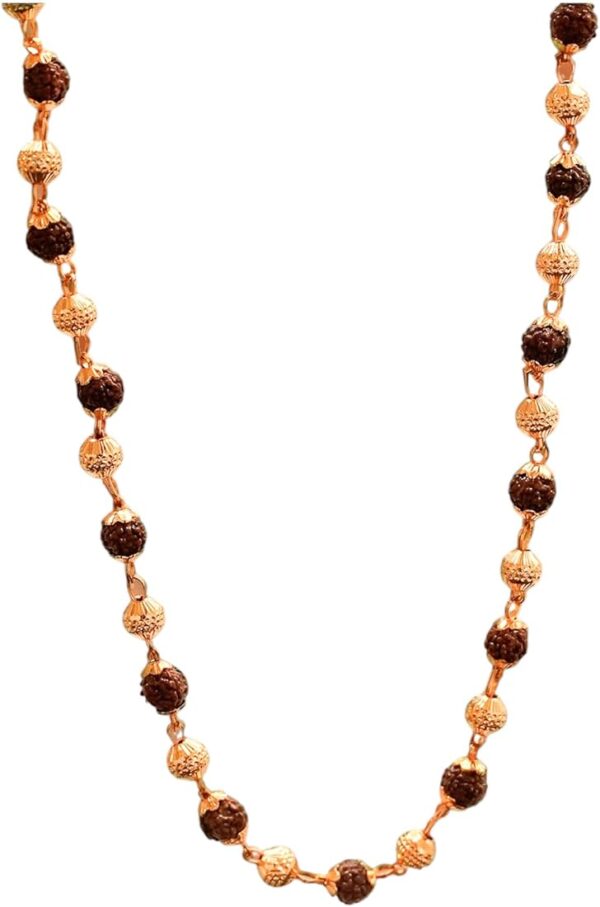 Gold Plated Divine Aura Rudraksha Mala for Women - 39 Beads image