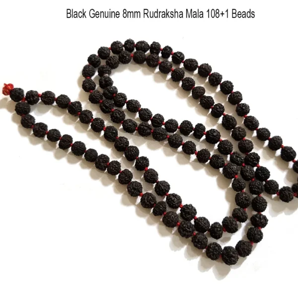 Black Rudraksha Mala - 108+1 Beads image