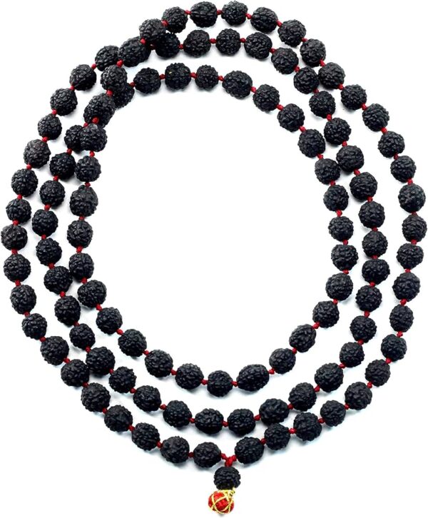 Black Rudraksha Mala - 108+1 Beads - Image 2