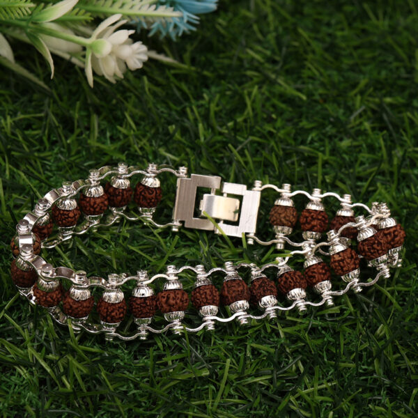 silver rudraksha bracelet image