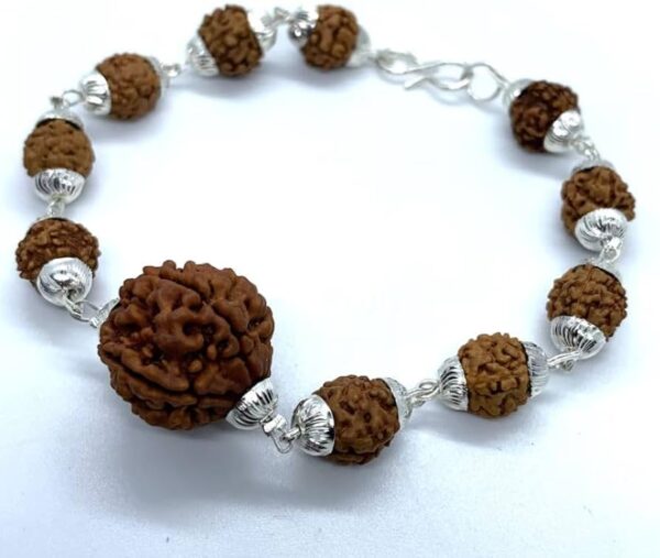 Silver Plated Modern Rudraksha Bracelet - Image 2