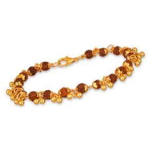 Gold Plated Elemental Rudraksha Bracelet For Women image