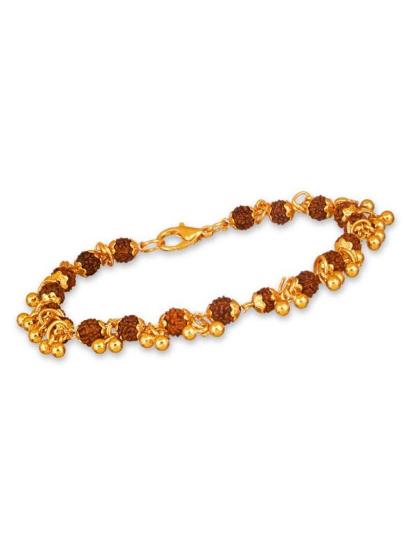 Gold Plated Elemental Rudraksha Bracelet For Women image