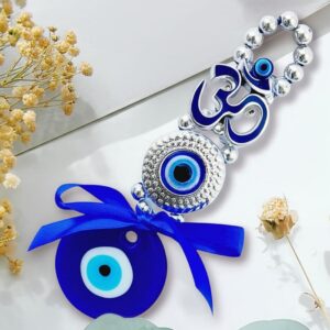 Nazar Rakshak Hanging Charm with Evil Eye and Pyrite stone image